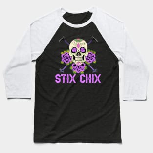 STIX CHIX (EASTER PURPLE) Baseball T-Shirt